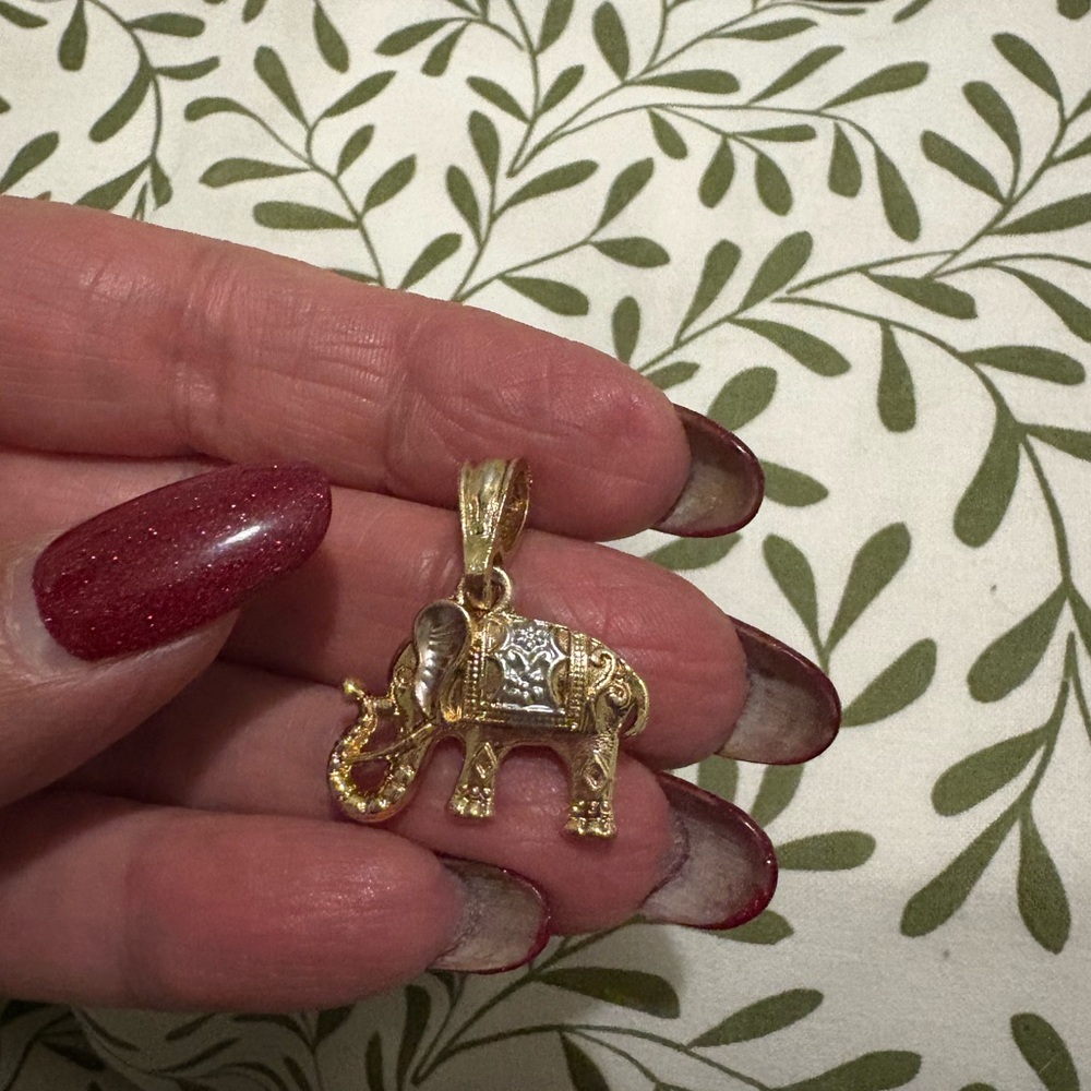 Gold and Silver Elephant Pendant